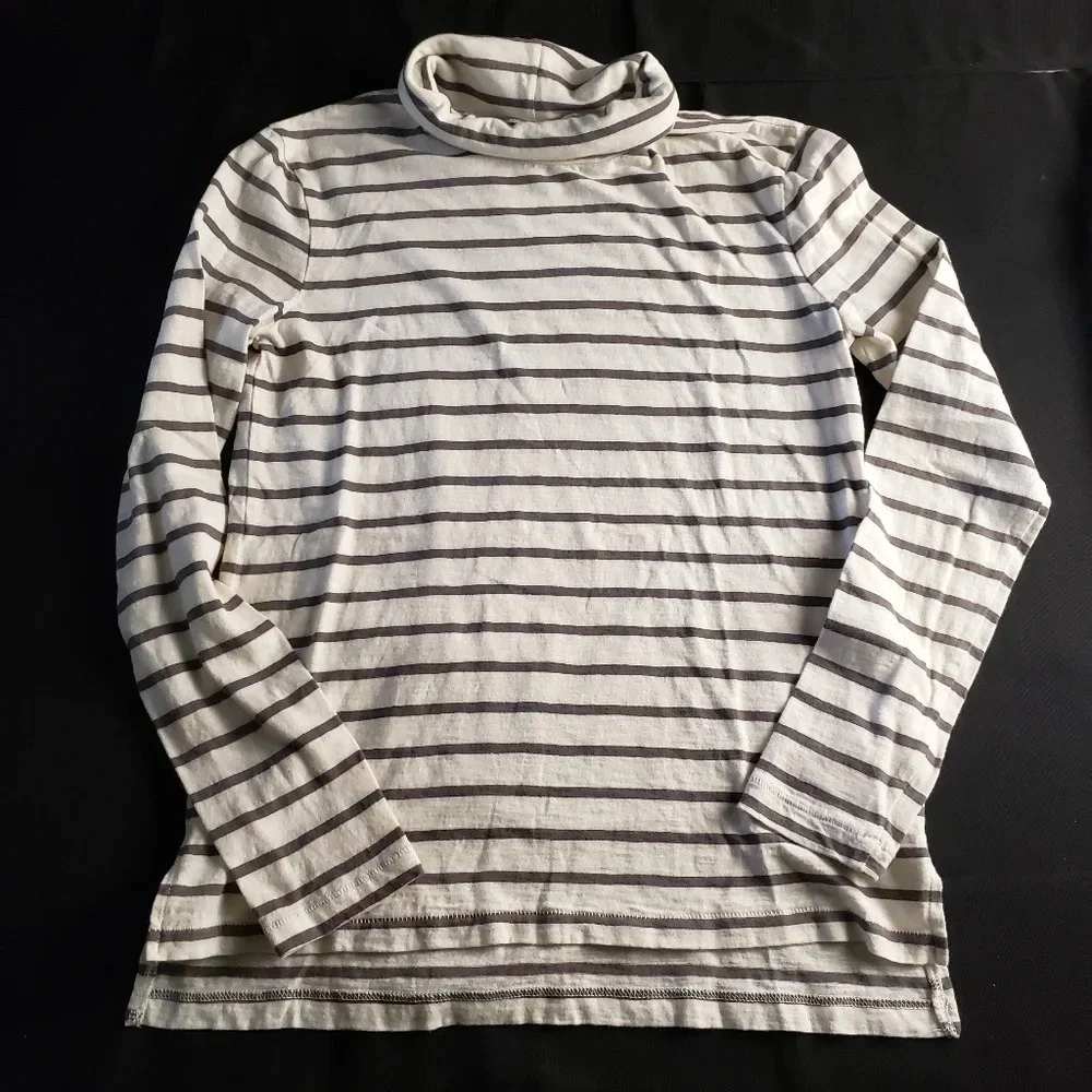 Madewell Striped‎ Whisper Cotton Turtleneck Blouse XS